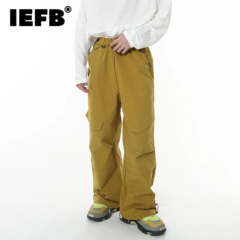 

IEFB Men's Trousers Fashion Pleated Cargo Pants Colorfull Korean Style Loose Fold Niche Design Casual Overalls Autumn New 9C2158