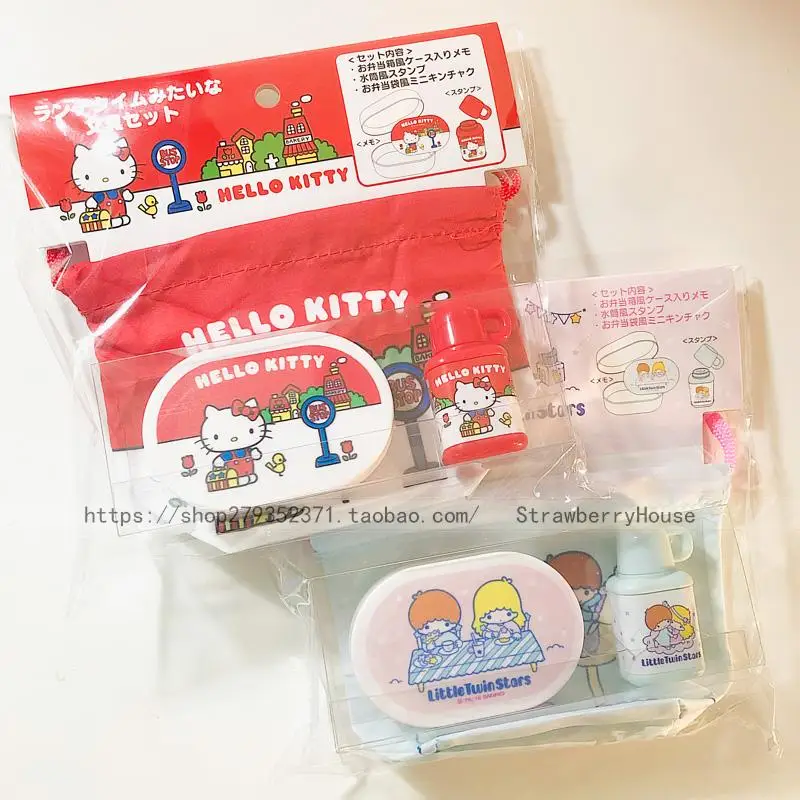 

Kawaii Hellokittys Mymelody Little Twin Stars Pocket Stamp Seal Note Box Set of 3 Sanrio Plush Anime Cute Toy Girl Birthday Gift