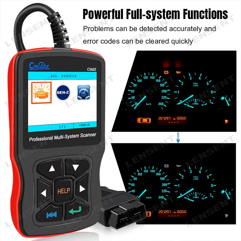Lensent Автомобильный сканер Creator C502 OBD2 диагностический инструмент для Benz W211 W209 C200 W203