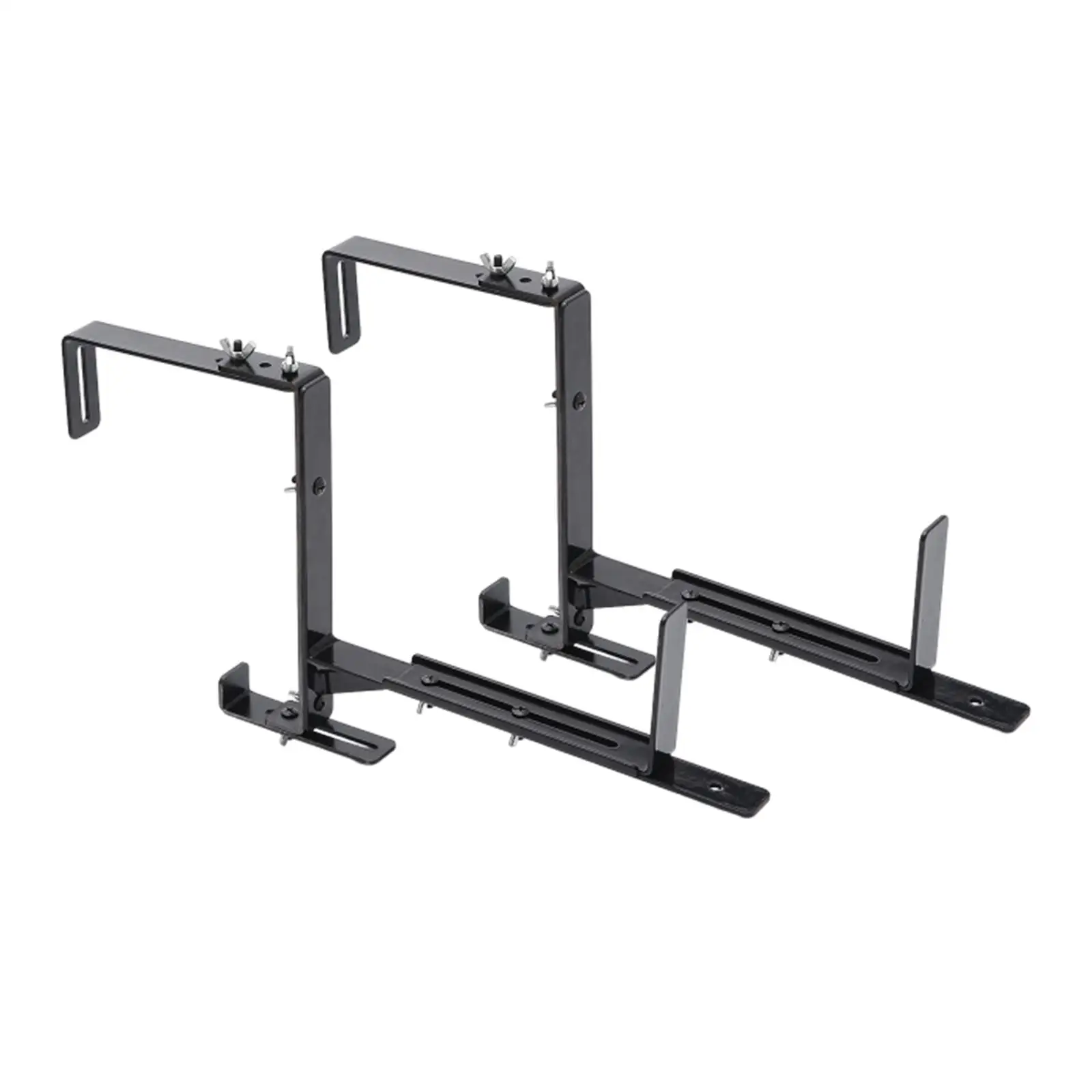 

2Pcs Flower Box Holder Outdoor Durable Black Hanging for Steel Fence Stand Planter Box Bracket Plant Hanger Wind Chimes, etc.