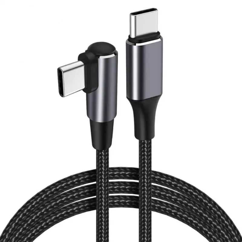 PD 100W 5A C To C Type-c To Type-c Cable Single Elbow Male To Male Fast Charging Line Fast Charge Data Cable