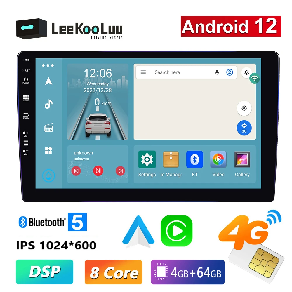 

Автомагнитола LeeKooLuu, мультимедийный плеер на Android 12, с 9 "экраном, с GPS, 8 ядерным процессором, 4G, Wi-Fi, для VW, Nissan, Kia, Ford, типоразмер 2DIN