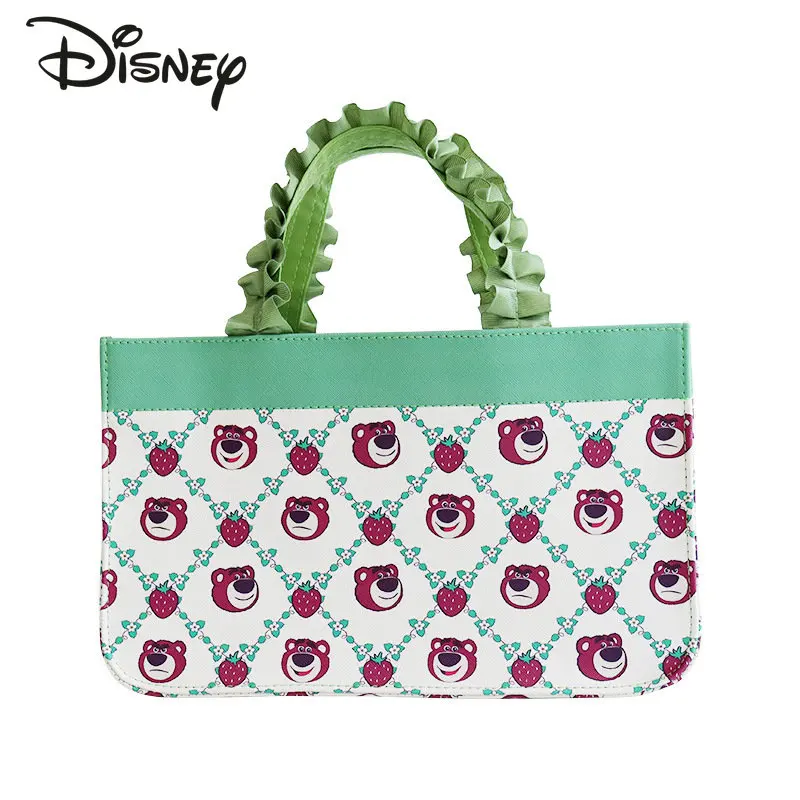 Disney Strawberry Bear New Women's Handbag Fashion High Quality Women's Shoulder Bag Cartoon Cute Personality Design Girls' Bag