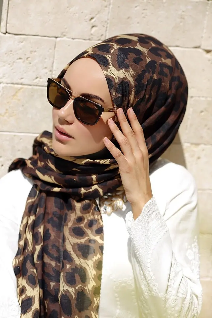 

WOMEN HIJAB SHAWL ACCESSORY SCARF COTTON MEVSİMLİK GIFT LEOPARD