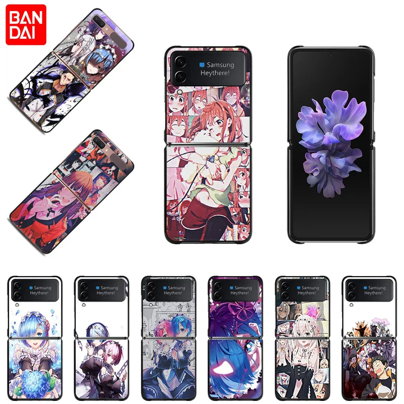 

Для Galaxy Z Flip 3 5G чехол жесткий аниме Re ZERO Ram Rem в другом мире чехлы для телефонов для Samsung Z Flip3 защитный чехол