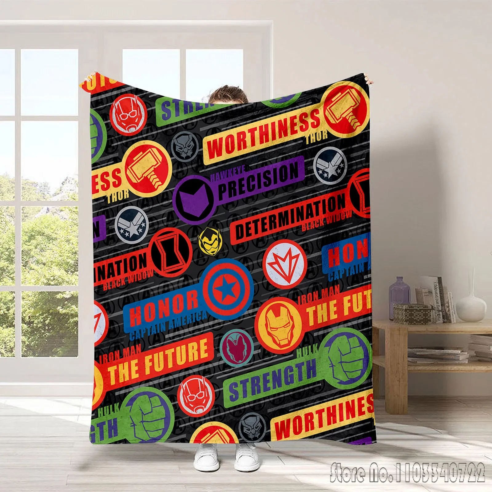 Детское Флисовое одеяло с 3D-принтом Человек-паук Мстители Халк