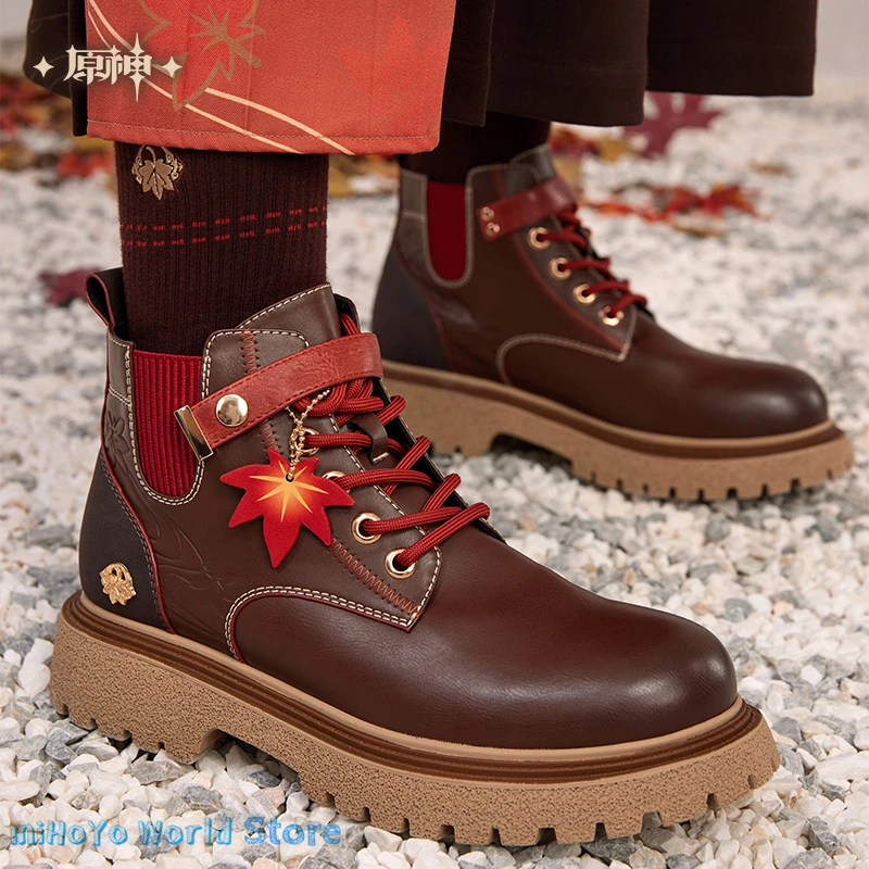 Ботинки из искусственной кожи для косплея Kaedehara Kazuha Shoes MiHoYo Official Genshin Impact Theme Impression