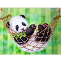 5d diamond painting spring hammock panda full drill by number kits diy diamond set arts craft decorations