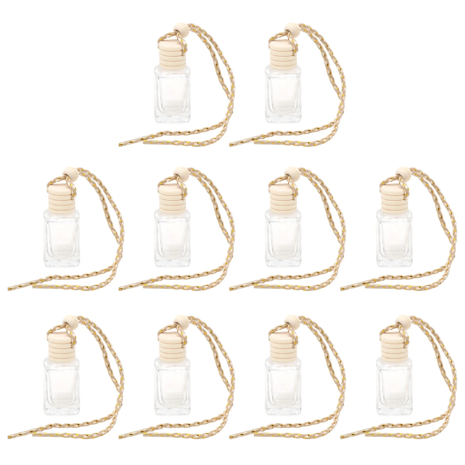 

10 Pcs Perfume Bottle Pendant Car Interior Hanging Decorations Air Essential Oil Decorate Glass Ornament