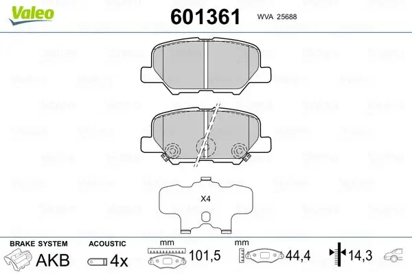 

601361 для заднего тормоза BALATASI ASX 12 OUT ER II 12 6 13 C4 12