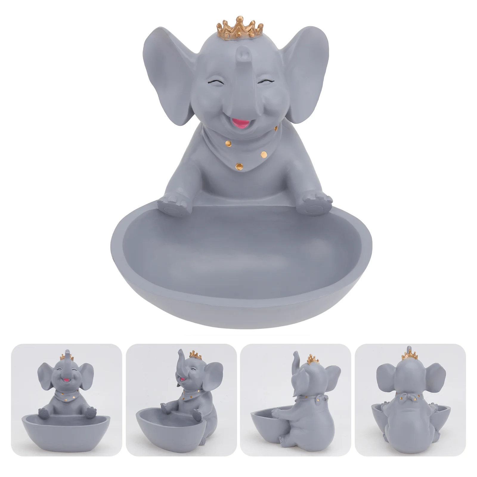 

Tray Storage Key Holder Resin Elephant Dish Jewelry Desktop Home Bowl Animal Organizer Container Entryway Candy Dog Ornament