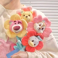 disney anime figure cute strawberry bear winnie the pooh chip donald duck stuffed animals plush bouquet christmas gift kids toy