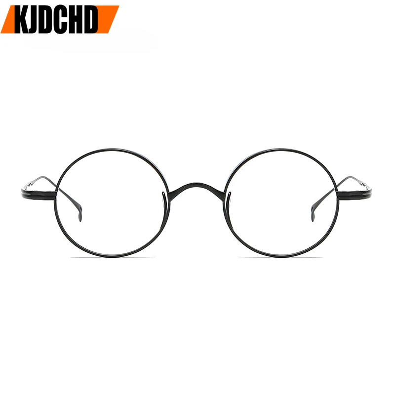 Очки для чтения из чистого титана мужчин и женщин ретро круглые рецептурные