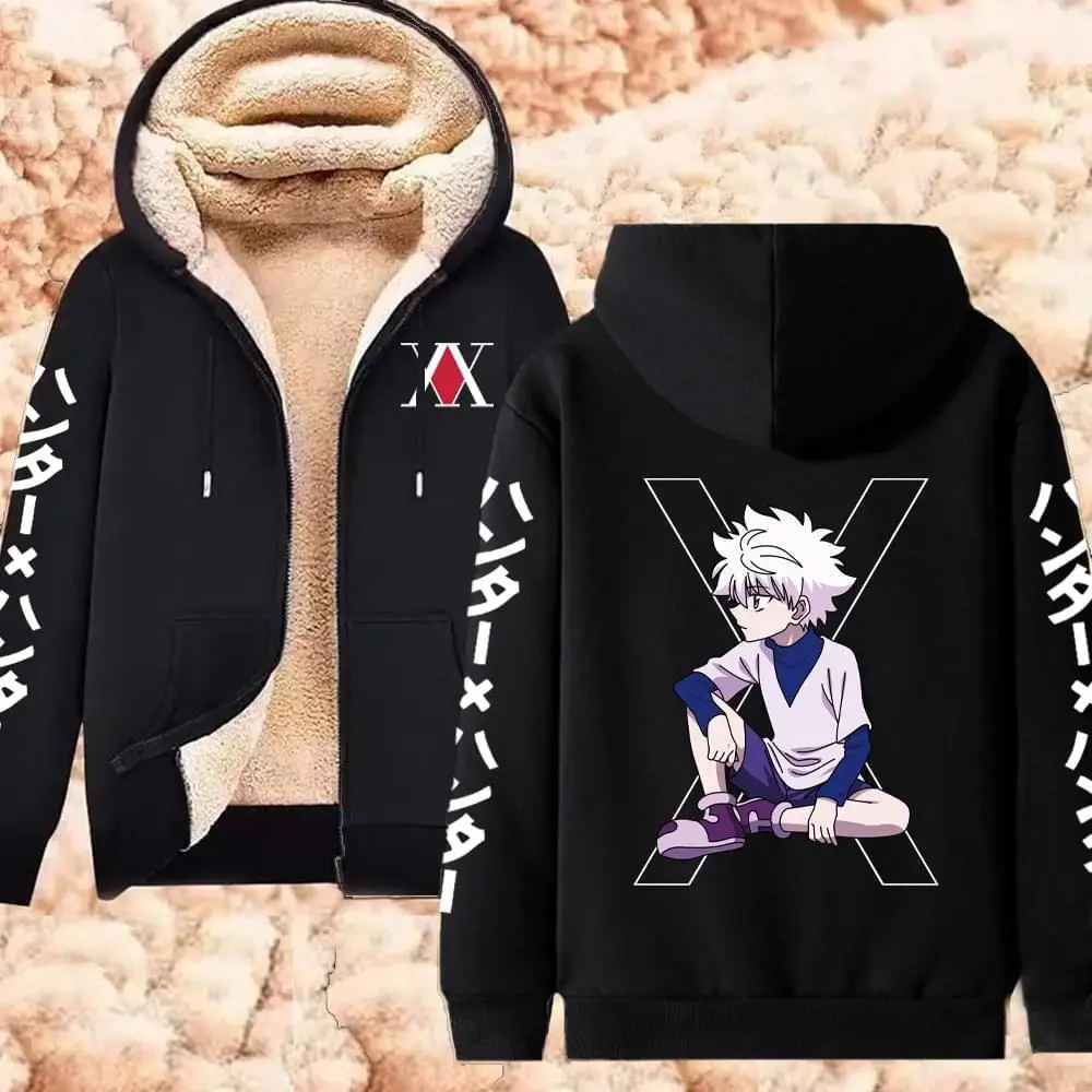 Killua Zoldyck – sweat-shirt à capuche épais avec imprimé animé Hunter X Hunter pour homme  veste à