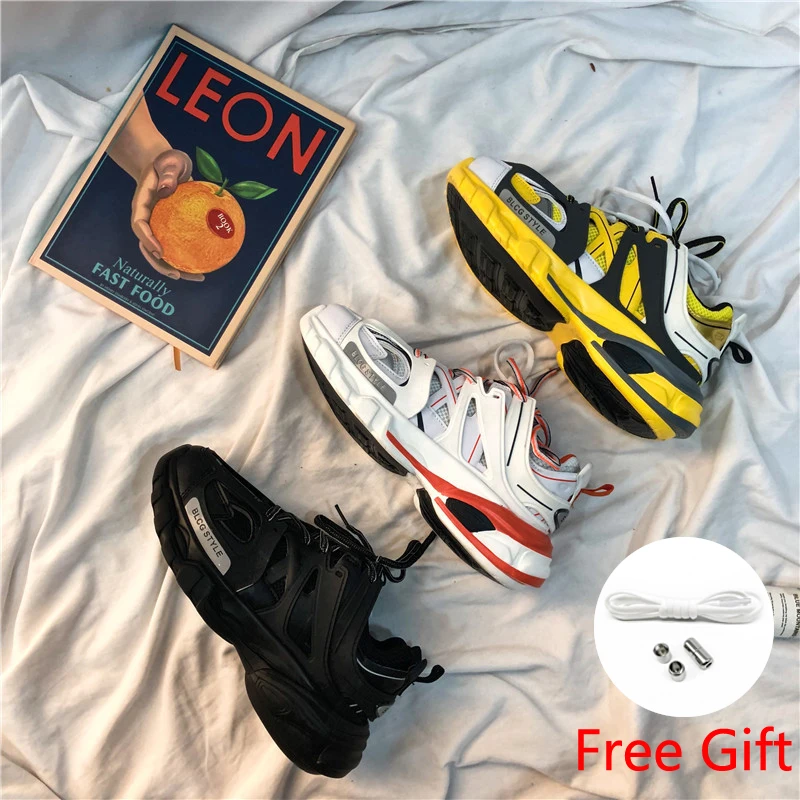 

Brand New Fashion Casual Men Shoe Top Quality Spliced Mesh Track1 Sneakers for Women Triple Sports Clear Sole Training Dad Shoes