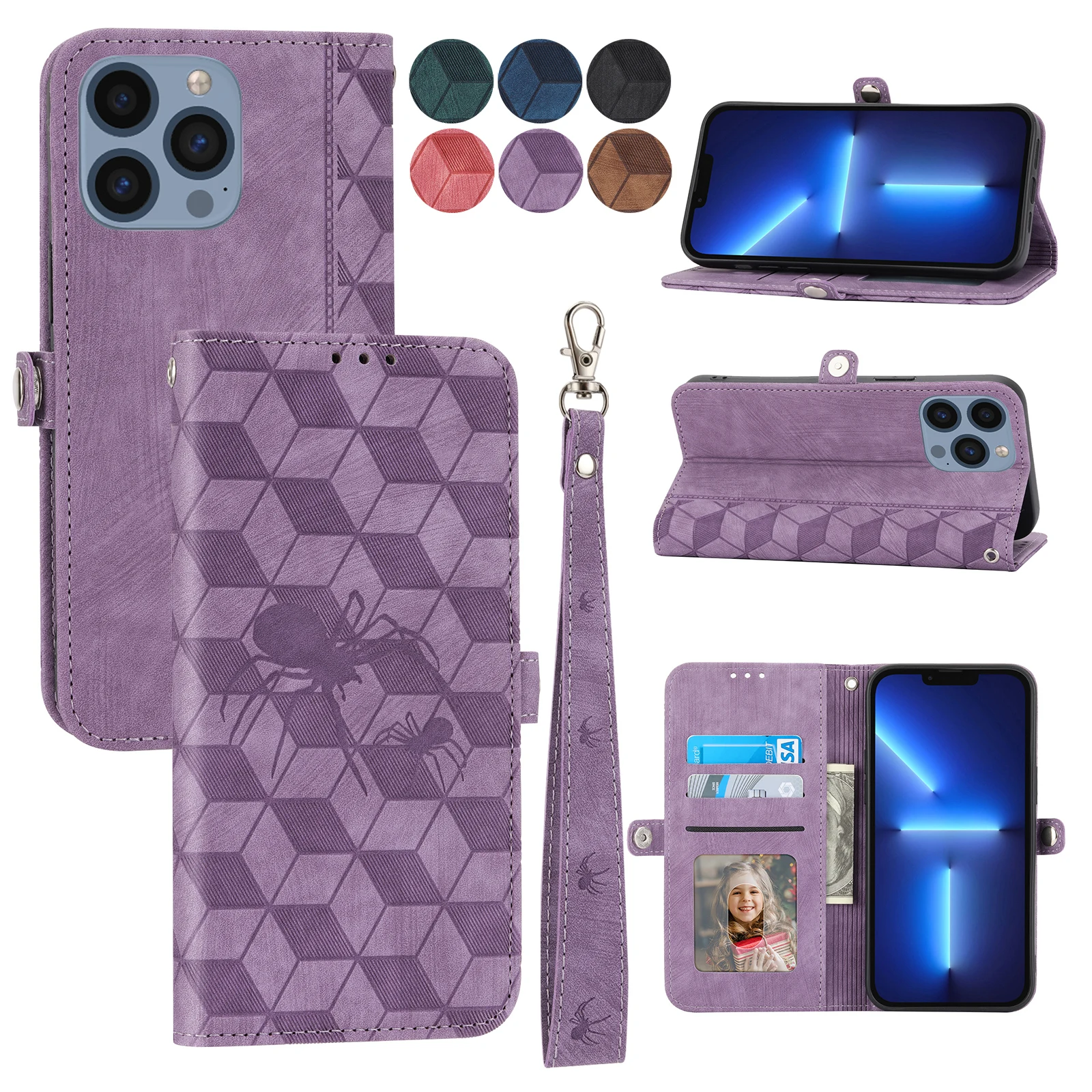 

Case For iPhone 14 Max 13 12 11 Pro Max iPhone XS X 6 6S 7 8 Plus SE 2022 2020 SE3 Case 13 Mini Wallet Leather Phone Cover Etui