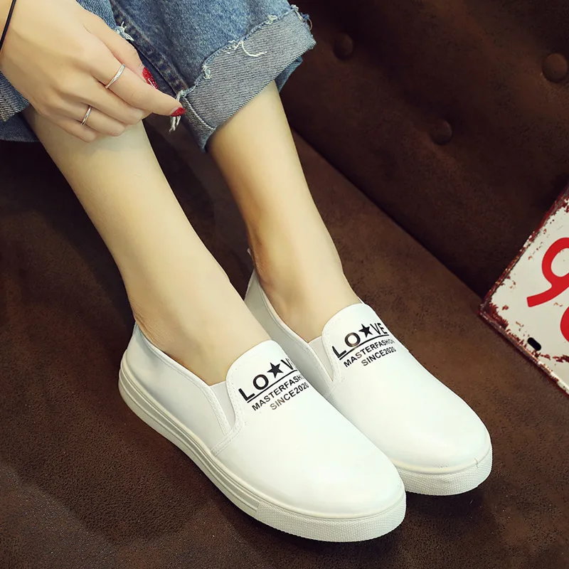 Waterproof Leather Loafers Summer Women Shoes Casual Soft Comfortable Vulcanize Shoes Ladies Slip on Flat Shoes Zapatos Mujer