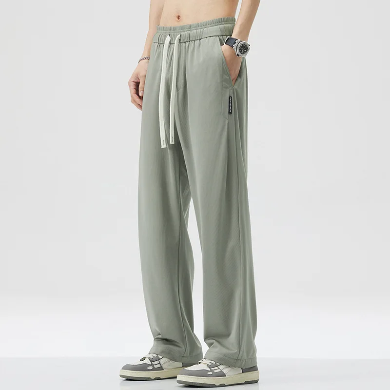 Брюки мужские из вискозы тонкие повседневные свободные спортивные штаны