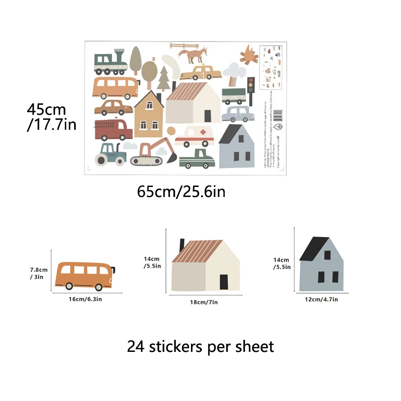 

Настенные наклейки ПВХ скандинавские автомобили и животные