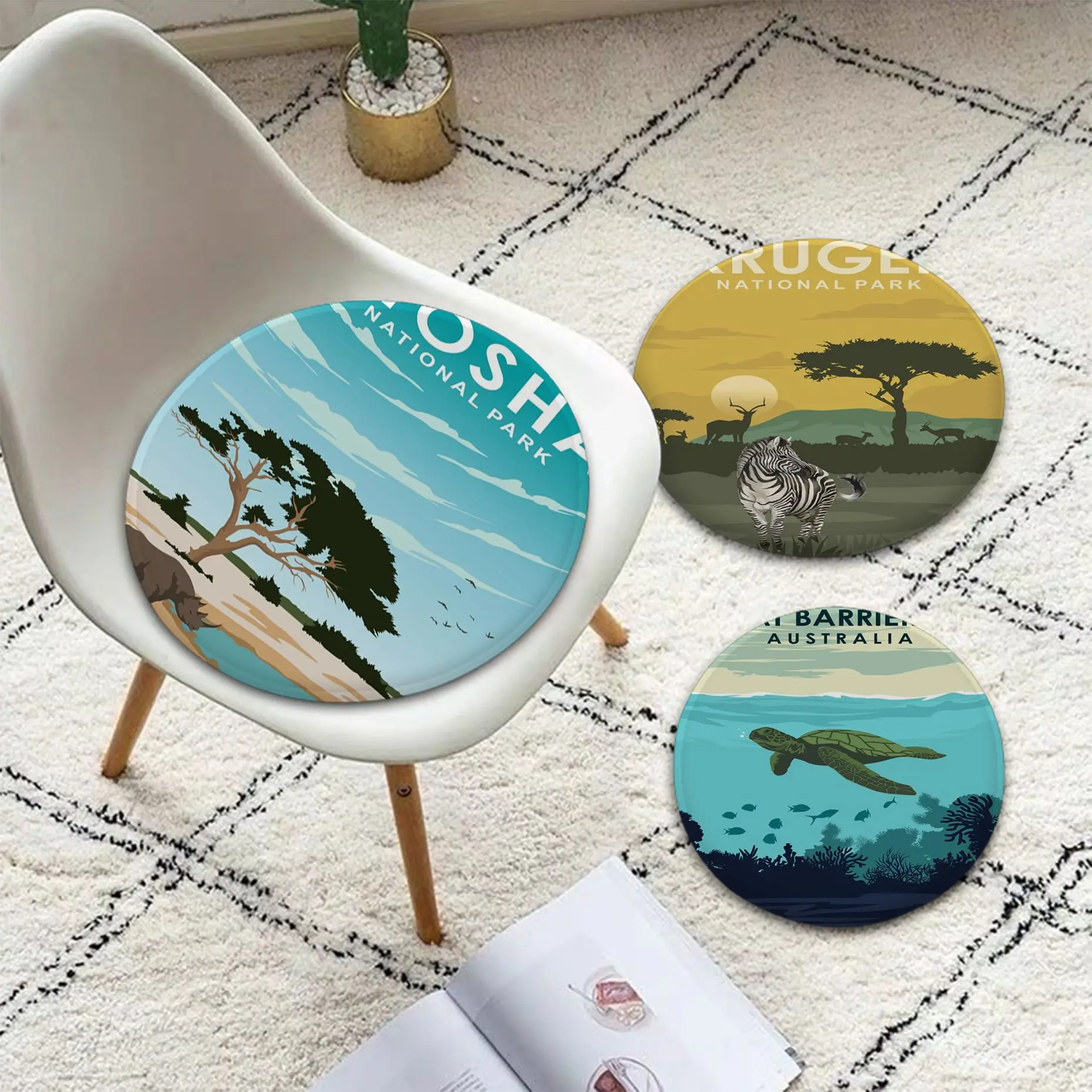 

National Park Modern Minimalist Style Chair Mat Soft Pad Seat Cushion For Dining Patio Home Office Indoor Outdoor Garden Cushion
