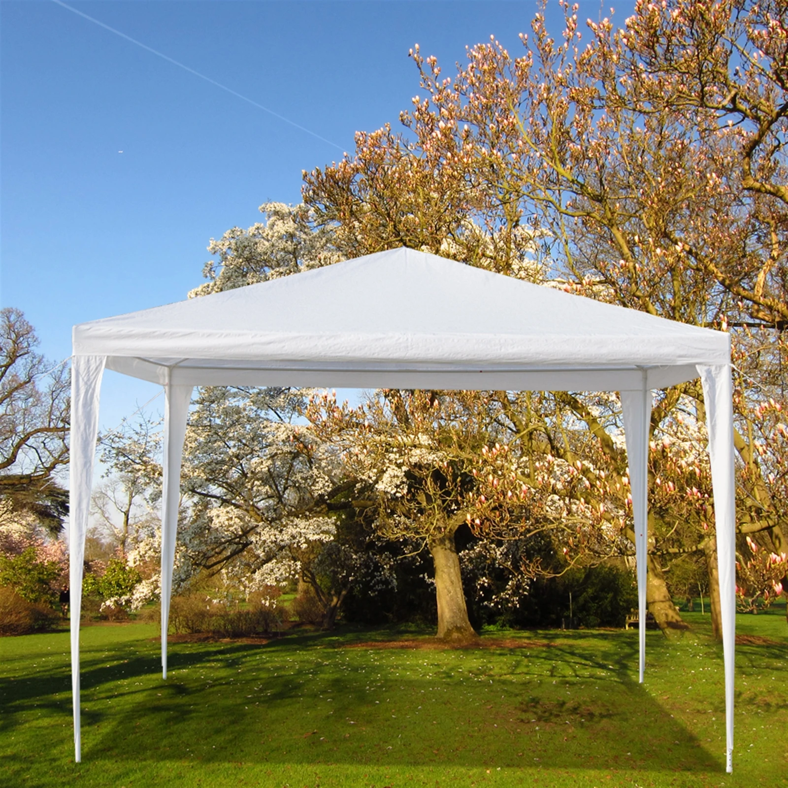 

Outdoors Waterproof Tent with Spiral Tubes White 3 x 3m for wedding, camping, parking and other parties