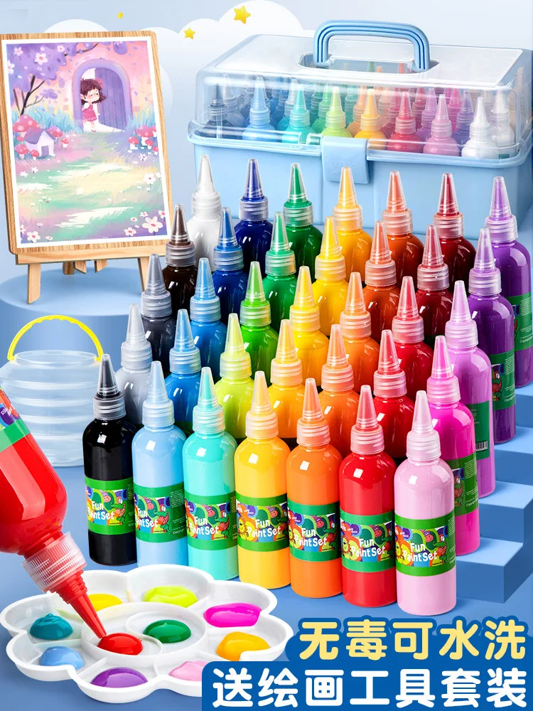 

Набор акриловых пигментов для детских инструментов для рисования, водонепроницаемая и не выцветающая живопись, белый пигмент, студенческое искусство для начинающих