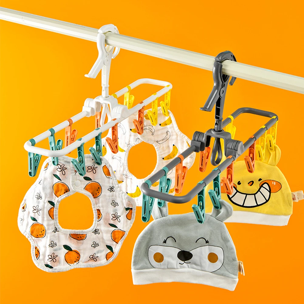 

Household Multi-functional Clothes Hanger, Drying Clip Windproof Clothes Hanger, Socks, 20/12/8clips, Underwear Clip Travel