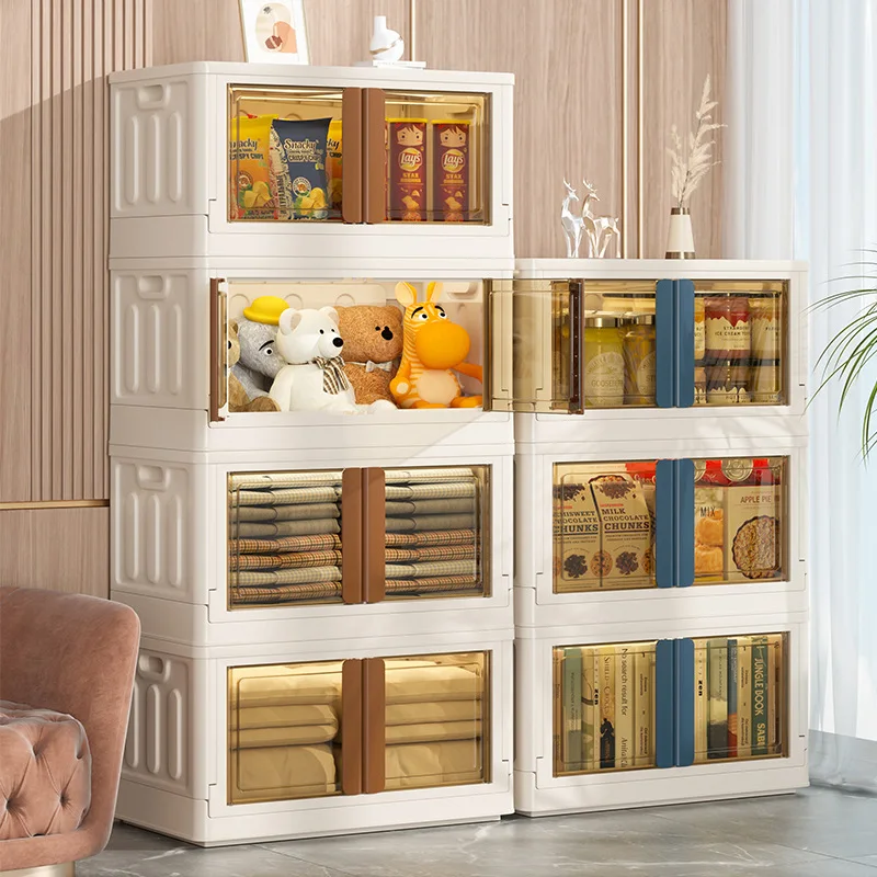 

Capacity Storage Plastic Organizer Bin Home Wardrobe Storage Clothes Foldable Portable Large Toy Doll Container Box Storage