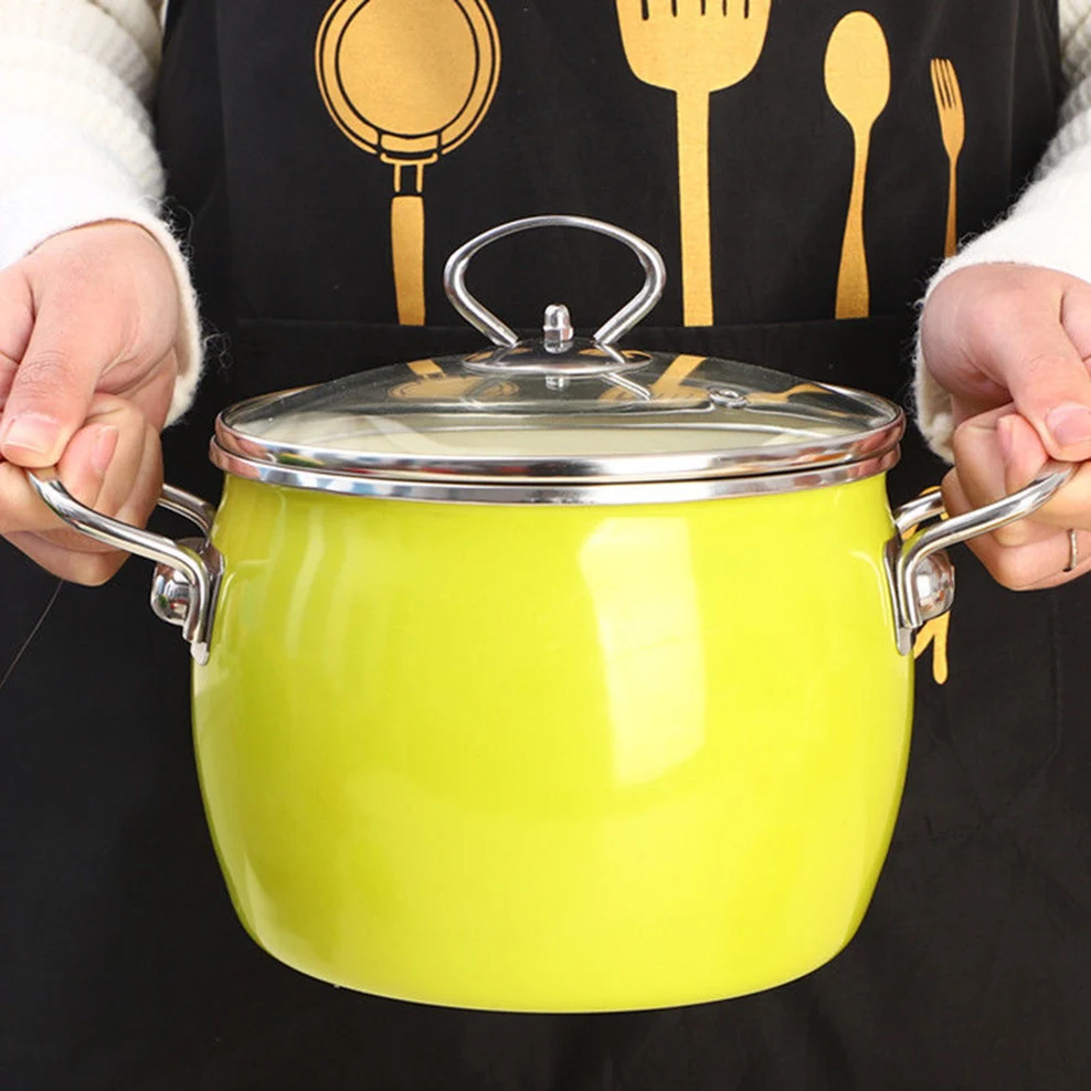 

3L Enamel Pot High Style Porcelain Enameled Soup Pot Saucepan For Gas Induction Stewpan Multifunction Cooking Pot For Kitchen