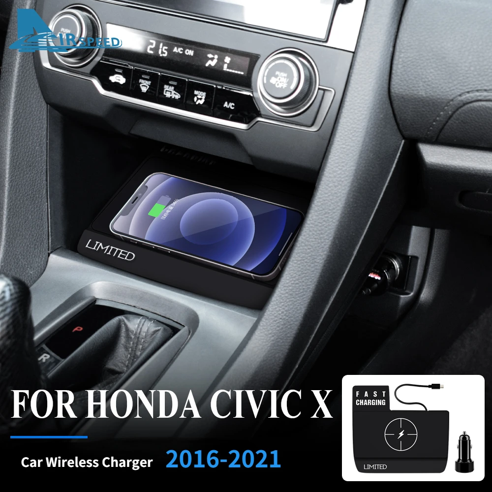 Car Wireless Charger For Honda Civic X 2016-2021 Mobile Phone Fast Charging Holder Charging for Charger Board Auto Accessories