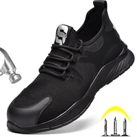 breathable work shoes men construction steel toe safety shoes for men work sneakers anti smashing safety work boots industrial