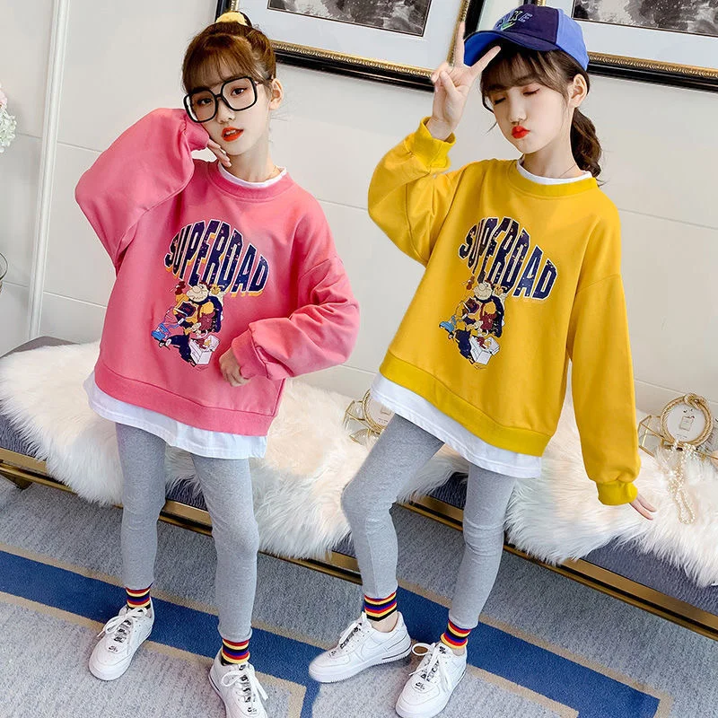 Girls /Boys Suit Sweatshirts +Pants Cotton 2Pcs/Sets 2022 Casual Spring Autumn Thicken Teenager Warm Kid Outdoor Children Clothi