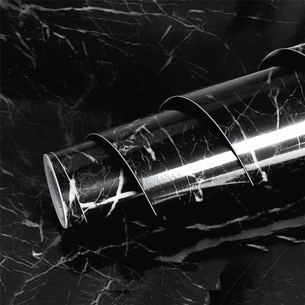 

Мраморная ПВХ самоклеящаяся Водонепроницаемая настенная бумага шириной 80 см, контактная бумага, настенная клейкая пленка для стен в рулона...