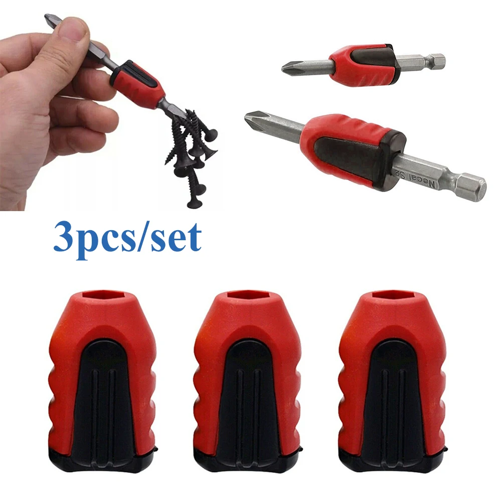 

Durable Practical Magnetic Ring holders ABS + metal Anti-slip 3pcs 6.35mm Batch head For Drill Bit For Screwdriver