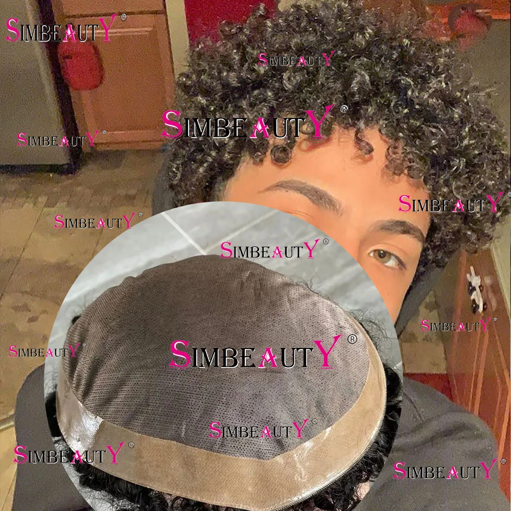 Парик мужской из 100% человеческих волос 10 мм