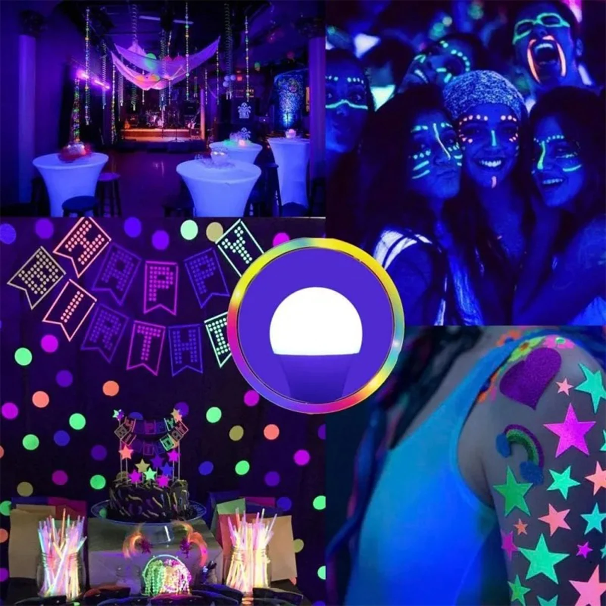 A19 Черный свет Led Лампочка 9W для обжига Лампа домашнего люминесцентного света