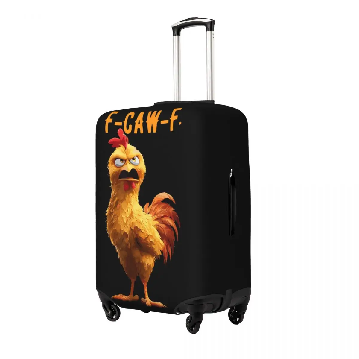 Фото Забавный чехол для чемодана с курицей F-Caw-F FCAWF, эластичный чемодан для отдыха, защита для бизнеса №2