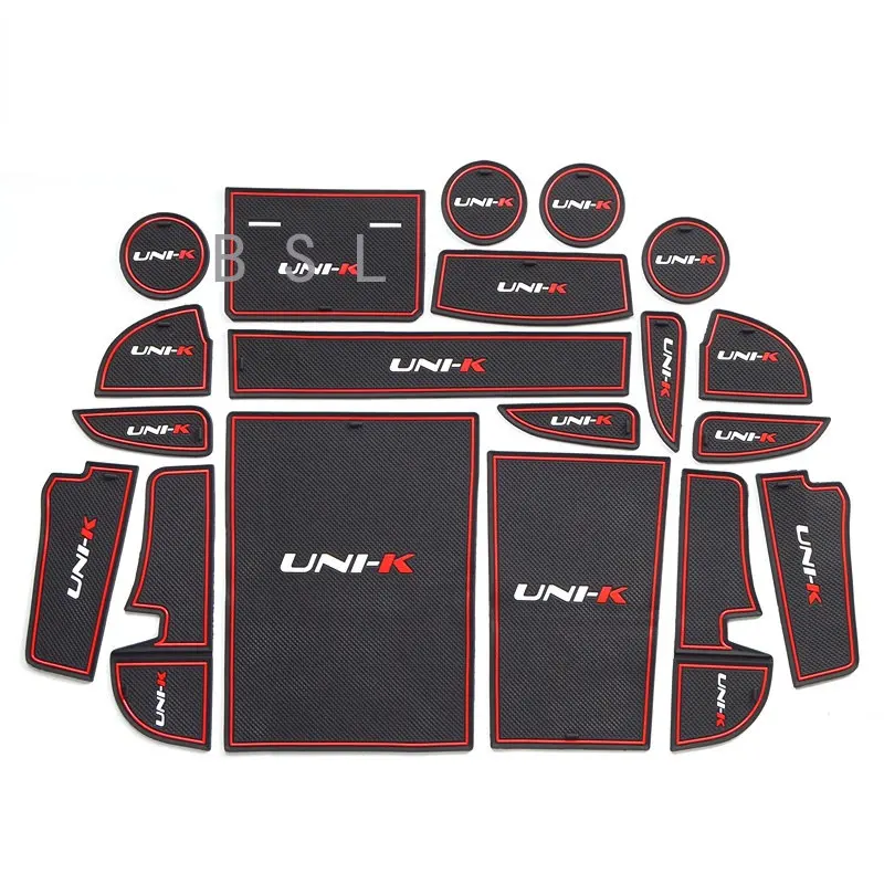 

For Changan UNI-K UNIK 2021-2023 Car Non-Slip Mat Door Groove Pad Rubber Gate Slot Cup Cushion Decoration Auto Accessories