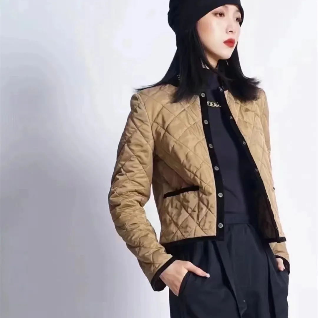 Girdear с белым воротником новинка 2024 осень и зима новое теплое пальто на хлопковой