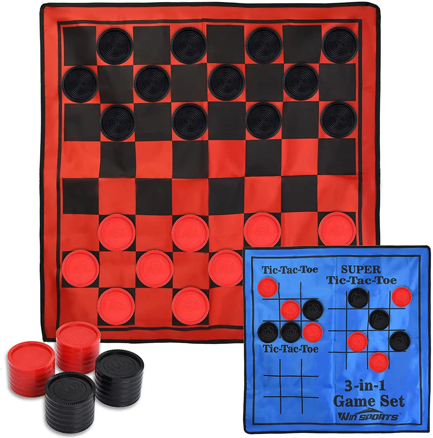 

Win SPORTS 3 in 1 Giant Checkers Game Set