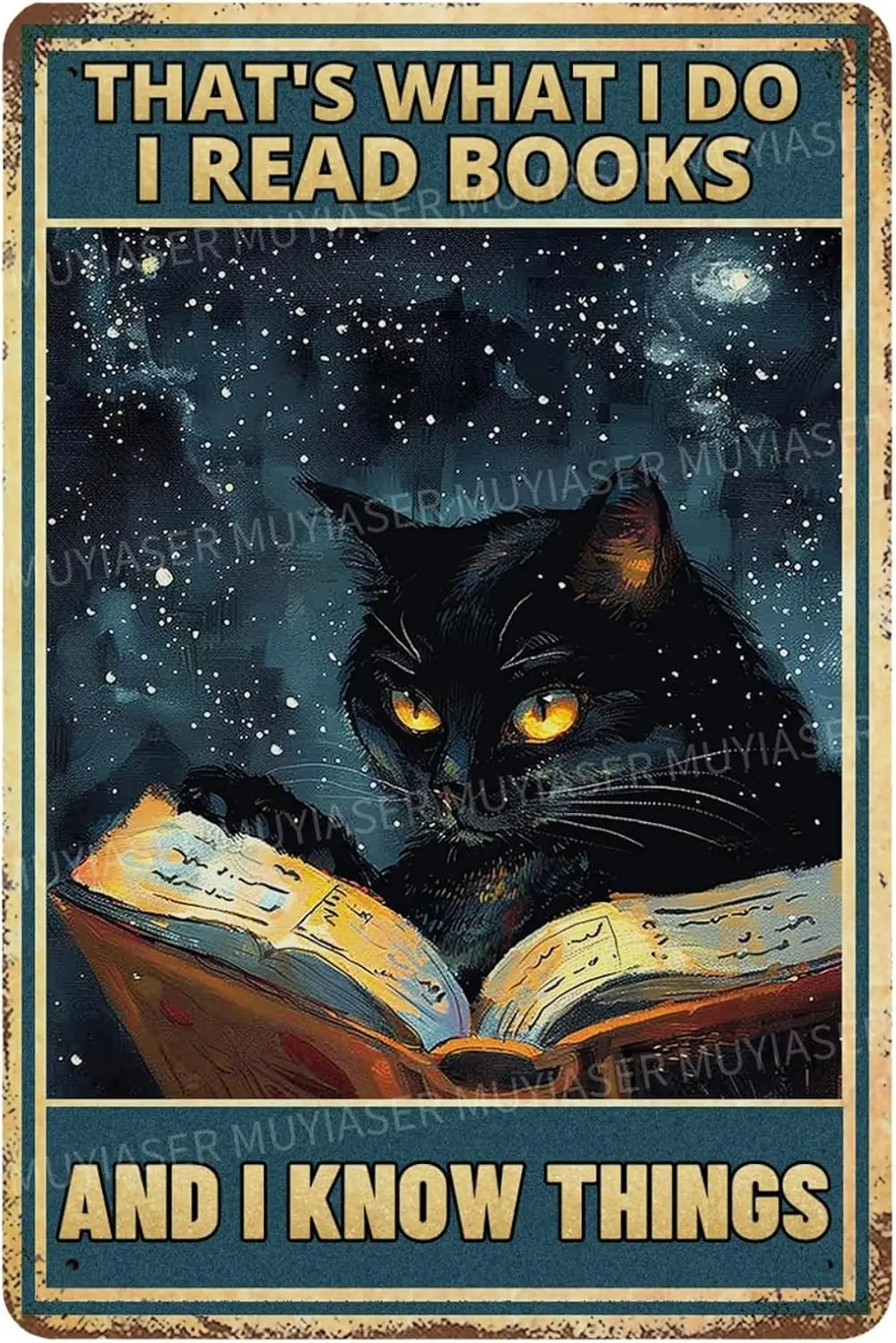 Metl Sgns Blck Ct Red Books nd Know Thngs Vntge Retro lumnum Tn Sgn для Tolet Wshroom Grden Home Br Cfe Decor 8x12 nch