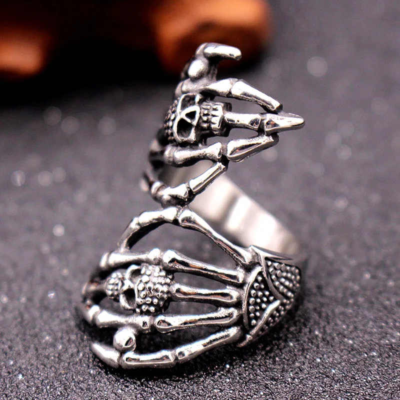 Кольцо с черепом мужское/женское из нержавеющей стали 316L | Украшения и аксессуары