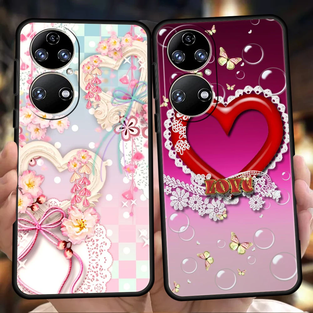 

Love Rose Gold Style Phone Case for Huawei P20 P30 P50 Pro P20 P30 P40 Lite Y6 Y7 Y9 Y7A Y6P Y9S 2019 P Smart Z 2021 Soft Cover