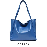 cezira luxury pu vegan leather tote for women fashion large capacity shopping shoulder bags soft daily laptop handbags purses