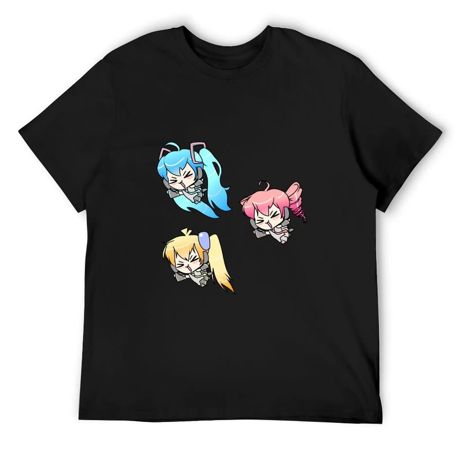Футболка Chibi Triple Baka Squad простые рубашки футболка с рисунком быстросохнущие синие