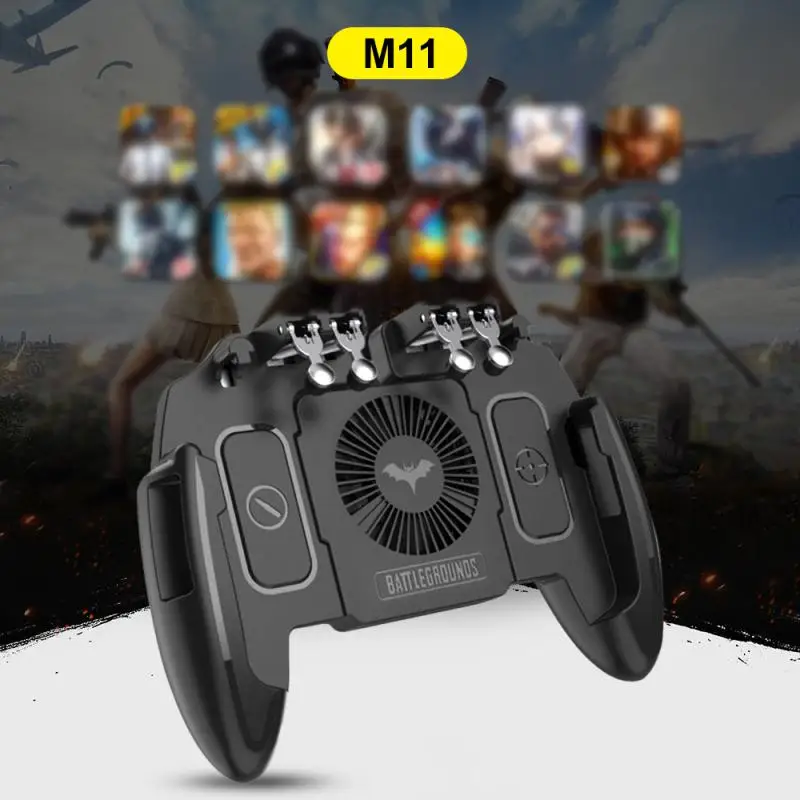 

Joystick Game Pad Trigger Shooting Turnover Butto Cooling Fan Gamepad Joystick L1 R1 Shooter Six Finger Pubg Game Controller M11