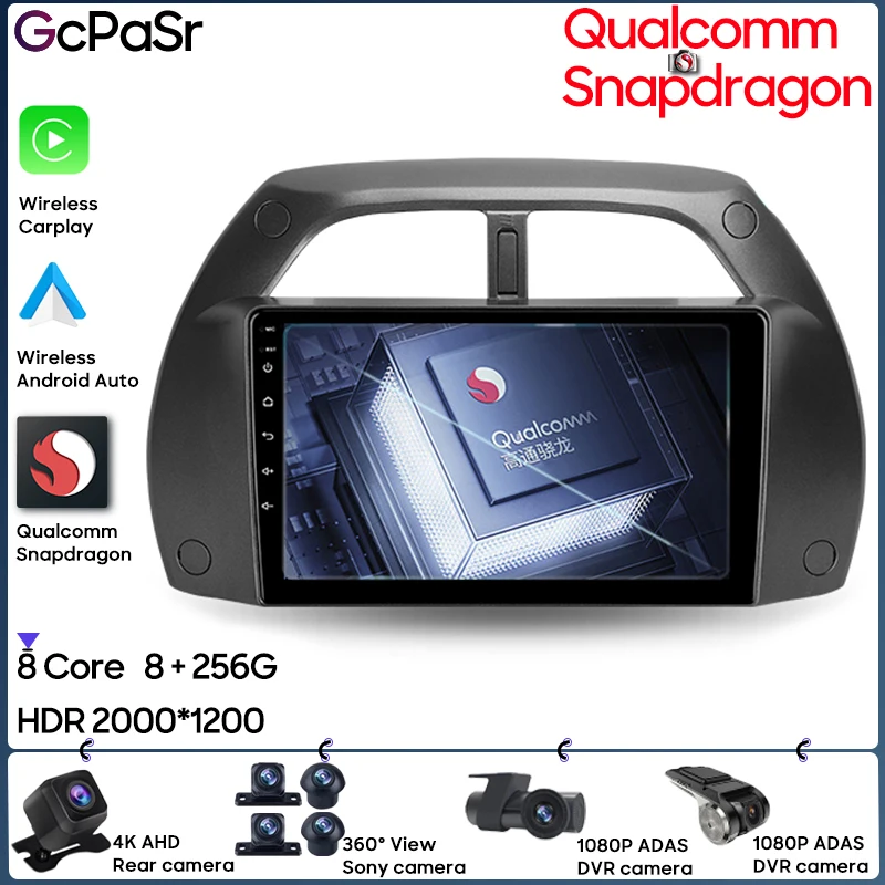 Квалкомм Снапдрагон Карплей для Toyota RAV4 2 CA20 CA20W XA20 2000 - 2003 Навигация GPS Беспроводной Андроид Авто Стерео HDR BT включено.