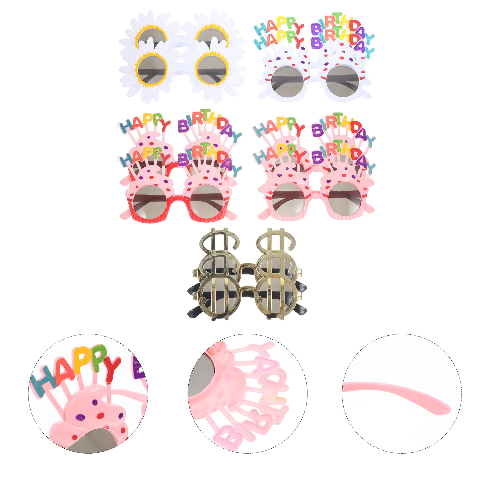 

Birthday Party Glasses Sunglasses Props Eyeglasses Kids Funny Photo Supplies Sunflower Decorations Booth Favors Selfie Happy Eye