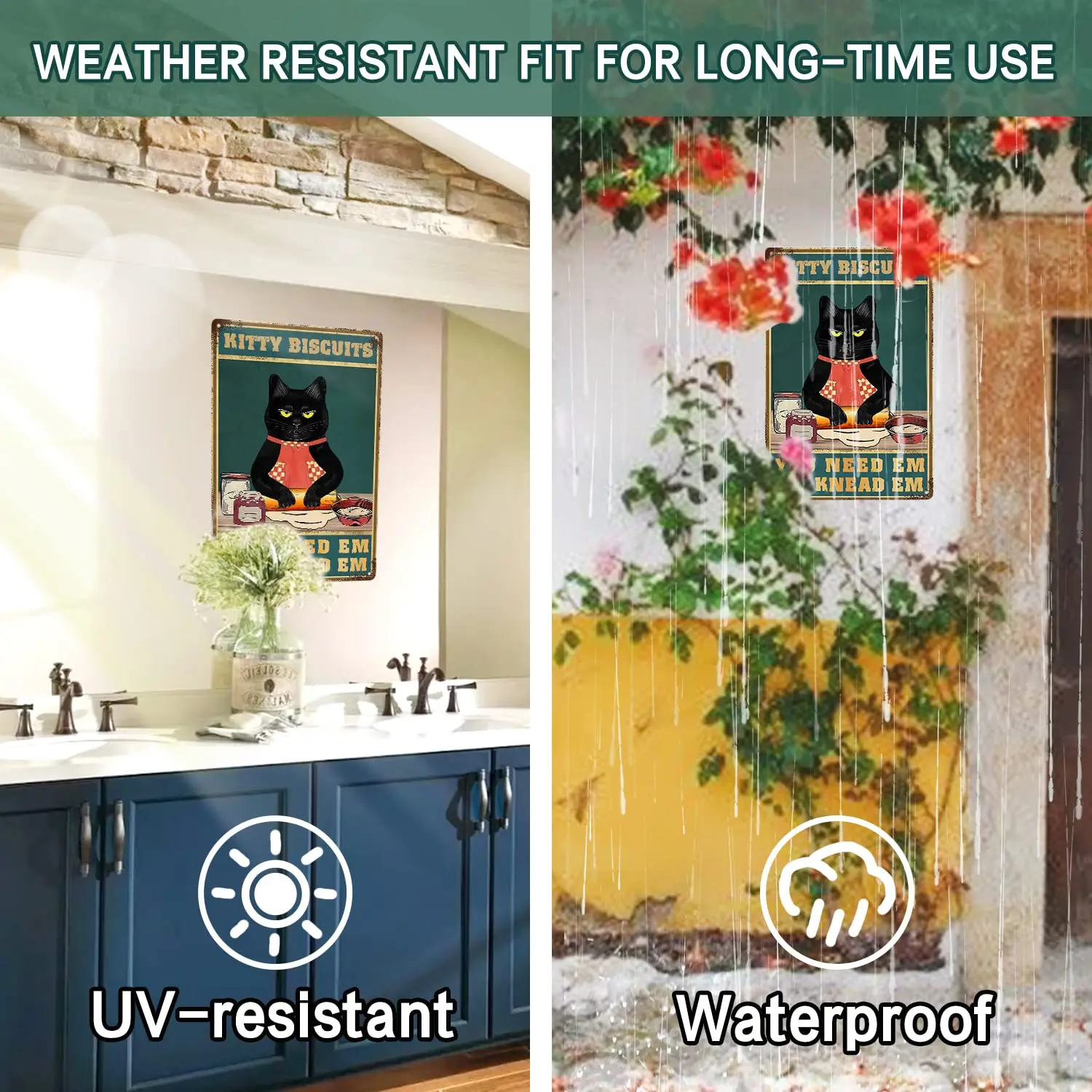 MLOVOS винтажный кухонный Декор Черный кот металлический жестяной знак Kitty