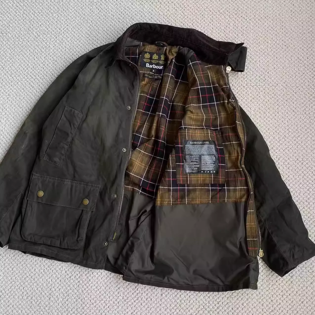 Barbour Американский ретро-восковой плащ средней длины с лацканами